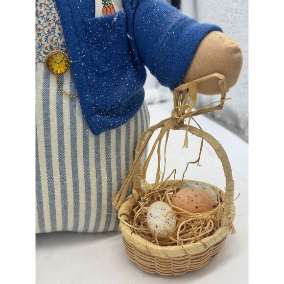 Vintage Pair of Collectable Creations Mr and Mrs Rabbit Stuffed Animals Easter D - Picture 5 of 9